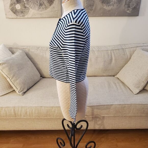 Akris Punto Stripe Crop Cardigan sz 10 - Picture 9 of 15
